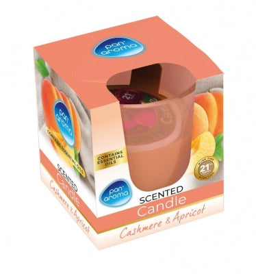Colour Glass Candle Cashmere & Apricot 21h Burn Time Colour Glass Candle Cashmere & Apricot 21h Burn Time